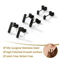 thumbnail image 4 of KeyStyle Geometric Stud Earrings Set, Bar Stud Earrings for Women & Men, Jewelry Earrings Valentines Gifts for Husband, Black Tone, (5-12)mm, 3 Pairs, 4 of 9
