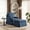 Chair+Ottoman-Navy, variant on UIXE Swivel Accent Chair, Chenille Upholstered Armchair with Skirted Base for Living Room, Modern Arm Chair Single Sofa Bedroom Reading Seat-Beige