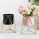 thumbnail image 2 of Nvzi Macetero de metal redondo con soporte para plantas, ideal para balcón, sala de estar, exterior e interior, color blanco pequeño., 2 of 5