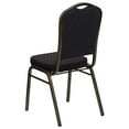 thumbnail image 4 of Flash Furniture 4 Pack HERCULES Series Crown Back Stacking Banquet Chair in Black Patterned Fabric - Gold Vein Frame, 4 of 7
