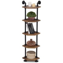 Ivinta Industrial Wall Mount Pipe Shelves, Wood Corner Shelf Bookshelf