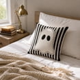 thumbnail image 7 of Halloween Throw Pillow Cover Ghost Bat Print Linen Cushion Case 18x18 Soft Breathable Hidden Zipper for Sofa Chair Holiday Decor by MPOISVA, 7 of 7