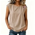 thumbnail image 5 of Diufon Summer Tank Tops for Women Floral Embroidered Cap Sleeve Crewneck Blouse Casual Beach Vacation Shirts, 5 of 9