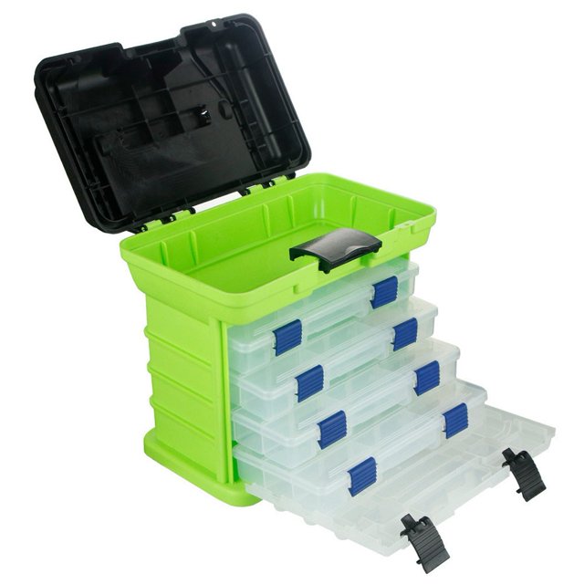 Camping Gear Black orange,green Fishing Gear Box Fishing Box For Outdoor Use Foldable Fishing Box Multi-layer Accommodation