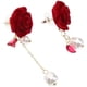 thumbnail image 2 of KAKOWELY par de pendientes largos asimétricos con borlas y perlas, pendientes de flores para mujer, 2 of 5