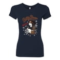thumbnail image 2 of Wild Bobby, Biker Betty Boop Wild One MC Motorcycle Betty Boop Womens Slim Fit Junior Tee, Navy, Small, 2 of 5