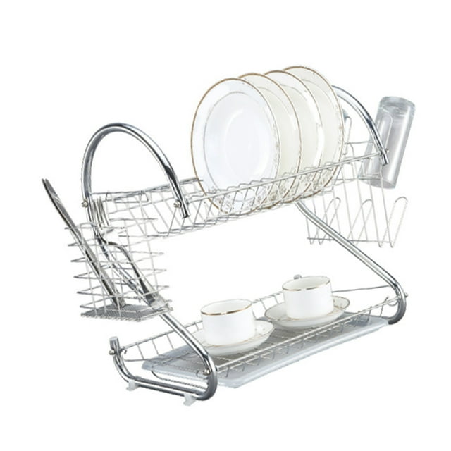 Escurridores de platos grandes, escurridor de platos de 2 niveles, escurridor de platos, escurridor de platos, muy recomendable