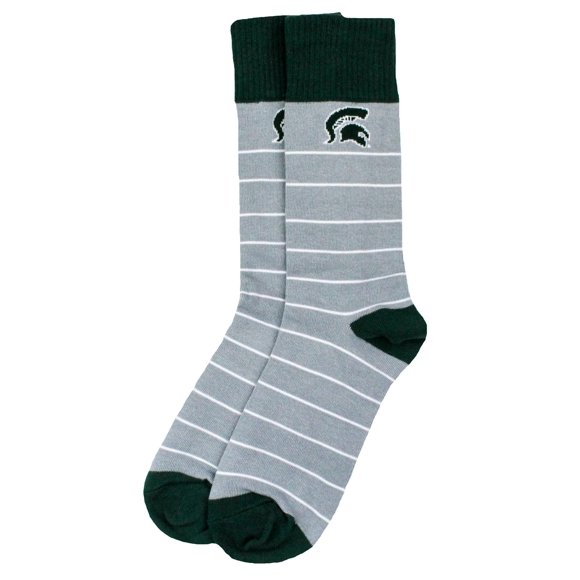 DB Fan Gear Chaussettes Habillées à Rayures Blanches Michigan State Spartans