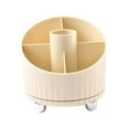 thumbnail image 2 of Teissuly 360 Degree Rotating Makeup Organizer Clear Cosmetic Storage Holder Tray With Compartment Makeup Brush Lip Gloss Organizer Case Bathroom Cabinet Vanity Desktop Teissuly WER202312140787, 2 of 6