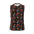 thumbnail image 6 of Lsque Monster Truck Print Men's Cotton Blend Sleeveless Muscle Shirts (S-3XL)- Moisture Wicking, Odor Protection, UPF 30+,X-Large, 6 of 8