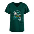 thumbnail image 3 of Mujeres de manga corta con cuello en V Tops Uniforme Día de la madre Impreso Bolsillos Blusa Enfermería Pompotops  hkajfhjk465133, 3 of 4
