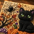 thumbnail image 7 of Halloween Indoor Decor 7.87 Inch Special Shaped Diamond Art Canvas Kit with Crystal Beads and Pearls for Home Living Room Wall Entryway, 7 of 7