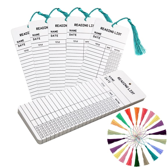Juego de marcadores para la lista de lectura KaloTidy con borlas, 50 unidades