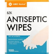 UEC Medical BZK Antiseptic Wipes, 100 count