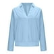 thumbnail image 5 of Top para mujer,Camisa informal de solapa para mujer, manga larga, color liso, tejido de poliéster, corte holgado para uso diario, sopatenor, 5 of 7