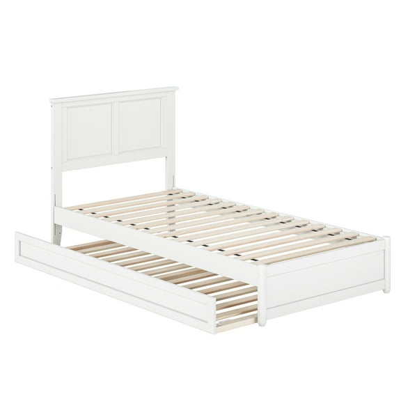 Felicity Twin XL Wood Platform Bed with Panel Footboard & TXL Trundle in White