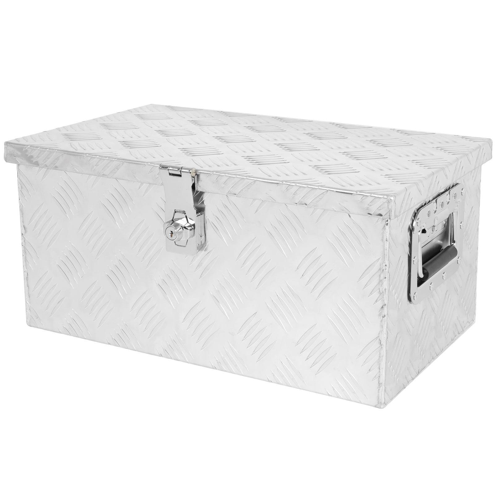 SCITOO 20 Inch Aluminum Truck Bed Tool Box,Heavy Duty Diamond Plate Trailer Tool Box with Lock Keys,Tool Storage Organizer Chest for Pick up,Truck Bed,ATV,RV TrailerWaterproof Silver 20X12X9.5