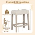 thumbnail image 3 of Gymax 24'' Bar Stools Set of 2 w/ Footrest Rubber Wood Frame for Kitchen Island, 3 of 8