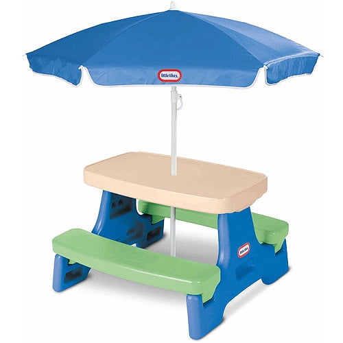 little tikes easy store picnic table with umbrella reviews