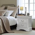 thumbnail image 5 of Tcbosik Contemporary Wooden Nightstand in Silver, 2-Drawer Storage Bedside Table, for Bedroom or Guest Room, No Assembly, 5 of 10