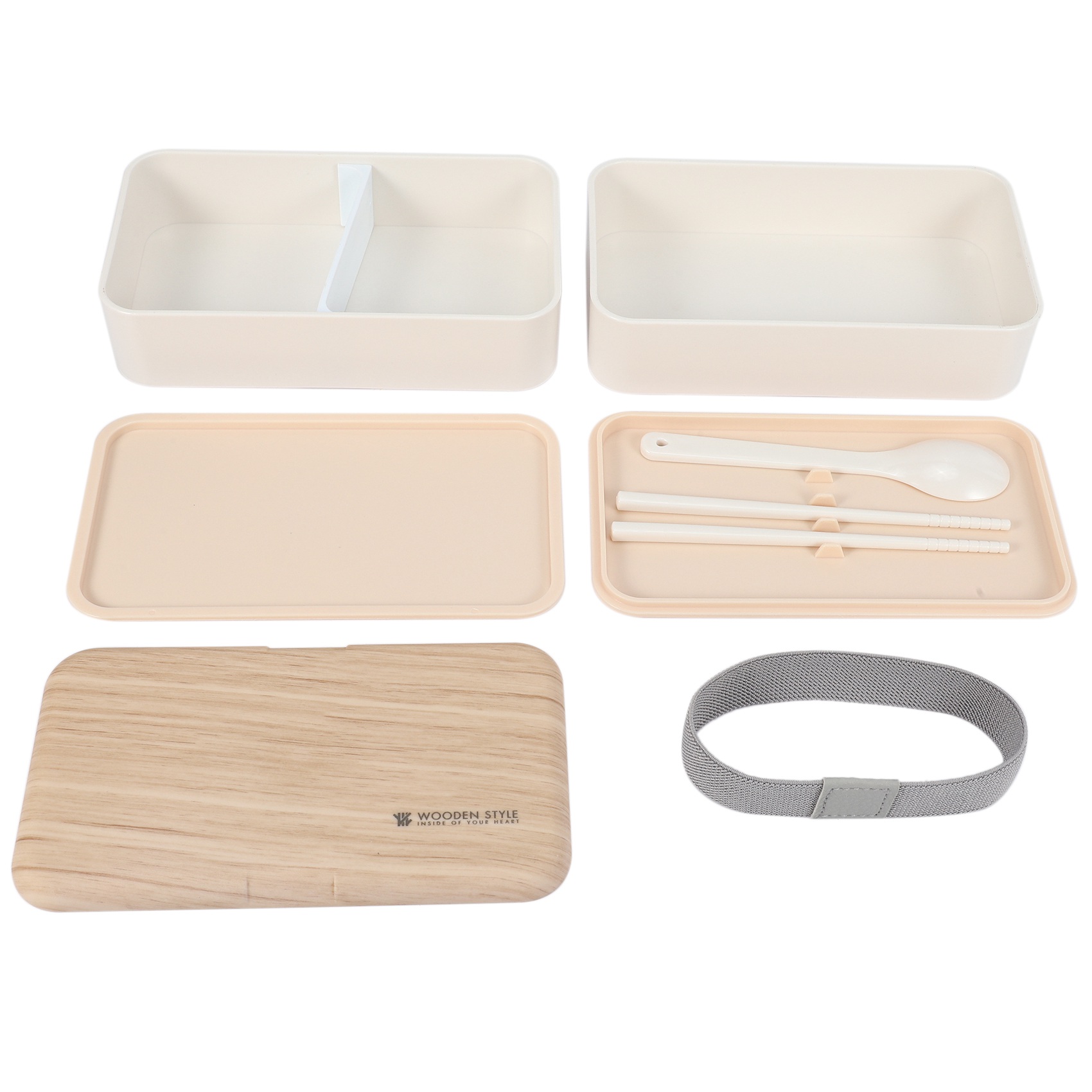Double Lunch Box with Cutlery Compartment Lunch Box