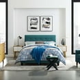 thumbnail image 5 of Modern Contemporary Urban Design Bedroom King Size Bed Frame, Fabric, Aqua Blue, Box Spring Required, 5 of 5