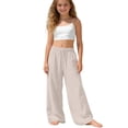 thumbnail image 2 of Girls Stretchy Casual Pants Stylish and Pants for Soft Everyday Wear with Elastic Waist Playful Outdoor and School Trousers, 2 of 6