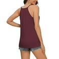 thumbnail image 6 of tarylea Camisole Tank Tops for Women Lace Notch V Neck Loose Fitting Comfy Long Tunic Tank, 6 of 7
