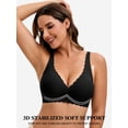 thumbnail image 2 of MANIFIQUE Jelly Bras for Women Deep V Bras No Underwire Scalloped Push Up Wireless Bralettes Seamless Soft Comfort Everyday Tshirt Bra, 2 of 6