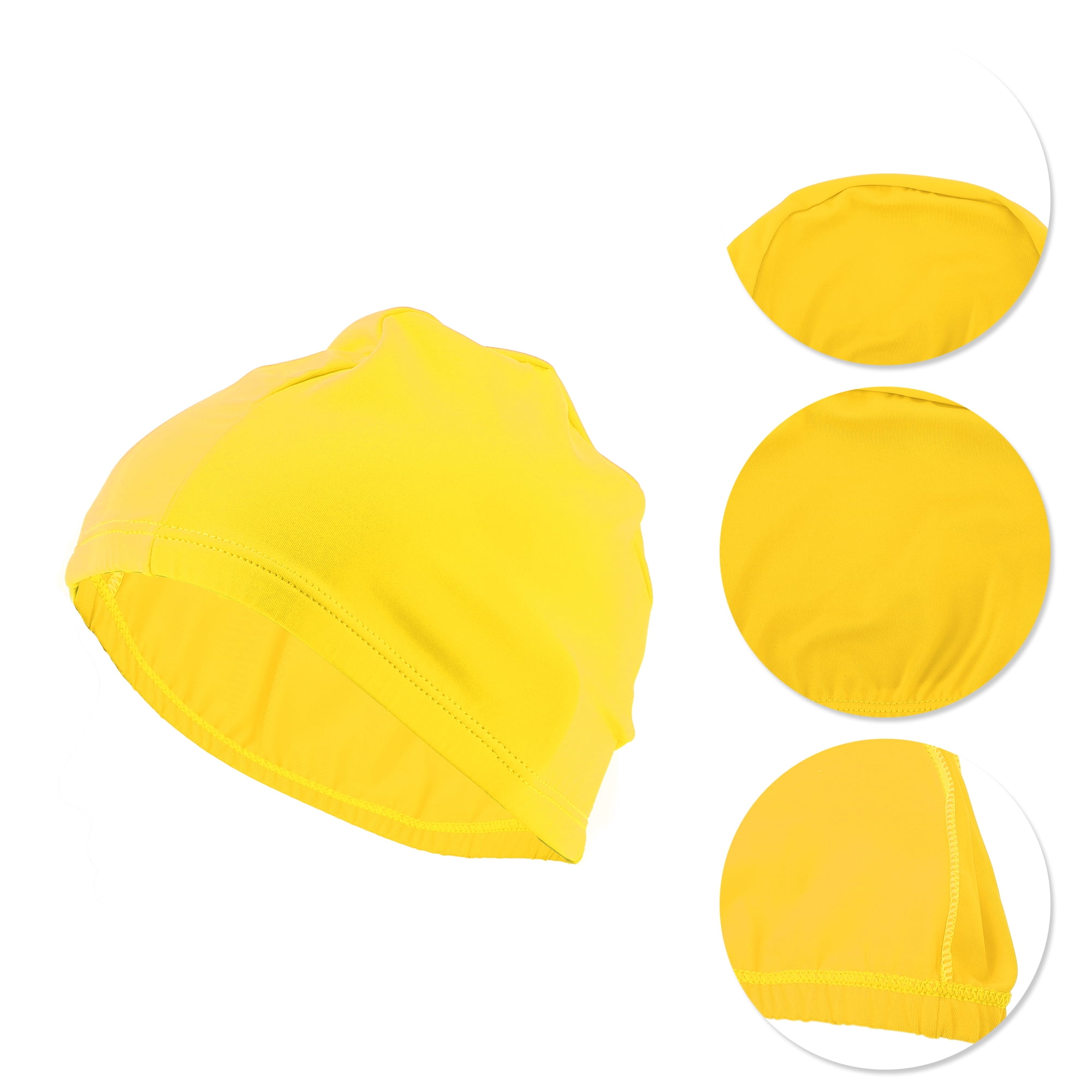 Unique Bargains Elasticity Swim Cap Measuring for Comfortable Fit Yellow