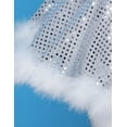 thumbnail image 6 of Eandarui Girls Snowman Costume Christmas Dance Dress Shiny Sequin Faux Fur Trim Figure Ice Skating White 14, 6 of 7