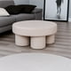 thumbnail image 4 of Ilios Innova | Taburete Redondo Minimalista Moderno Beige Tapizado en Tela mohair y con Patas Cilíndricas Bold Furniture para Sala con Decoración Contemporánea., 4 of 9