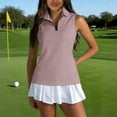 thumbnail image 2 of Hearthz Women's Sleeveless Golf Polo Shirts Quarter Zip Collared Tee Shirts Womens Quick Dry Workout Tennis Polo Shirt Women, 2 of 8