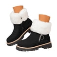 thumbnail image 3 of YLYL Women's Suede Winter Snow Boots Side Zipper Warm Fur Lined Chunky Heel Anti-Slip Outdoor Ankle Boots, 3 of 9