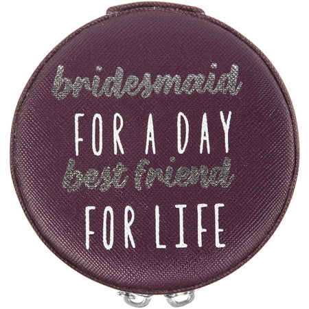 Pavilion - Bridesmaid For A Day Best Friend For Life - Purple 3.5 Inch Zippered Travel Jewelry (Best Travel Case For Suits)