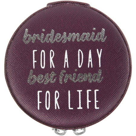 Pavilion - Bridesmaid For A Day Best Friend For Life - Purple 3.5 Inch Zippered Travel Jewelry (Best Cell Phone For International Travel)