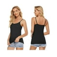 thumbnail image 3 of 6 Pack Women's Camisole Tank Top With Built In Bra, Soft High Stretch Breathable Workout Spaghetti Tank Yoga Tops Undershirt Basic Camisoles With Adjustable Strap, S-XL, 3 of 9