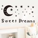 thumbnail image 1 of Gwong Decoración hogareña Auto adhesivo estrellas luna forma dulce sueños carta habitación de hogar decoración de pared decoración Gwong 21053715, 1 of 7