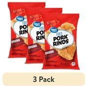 (3 pack) Great Value Original Chicharrones Fried Pork Rinds, 5 oz Bag