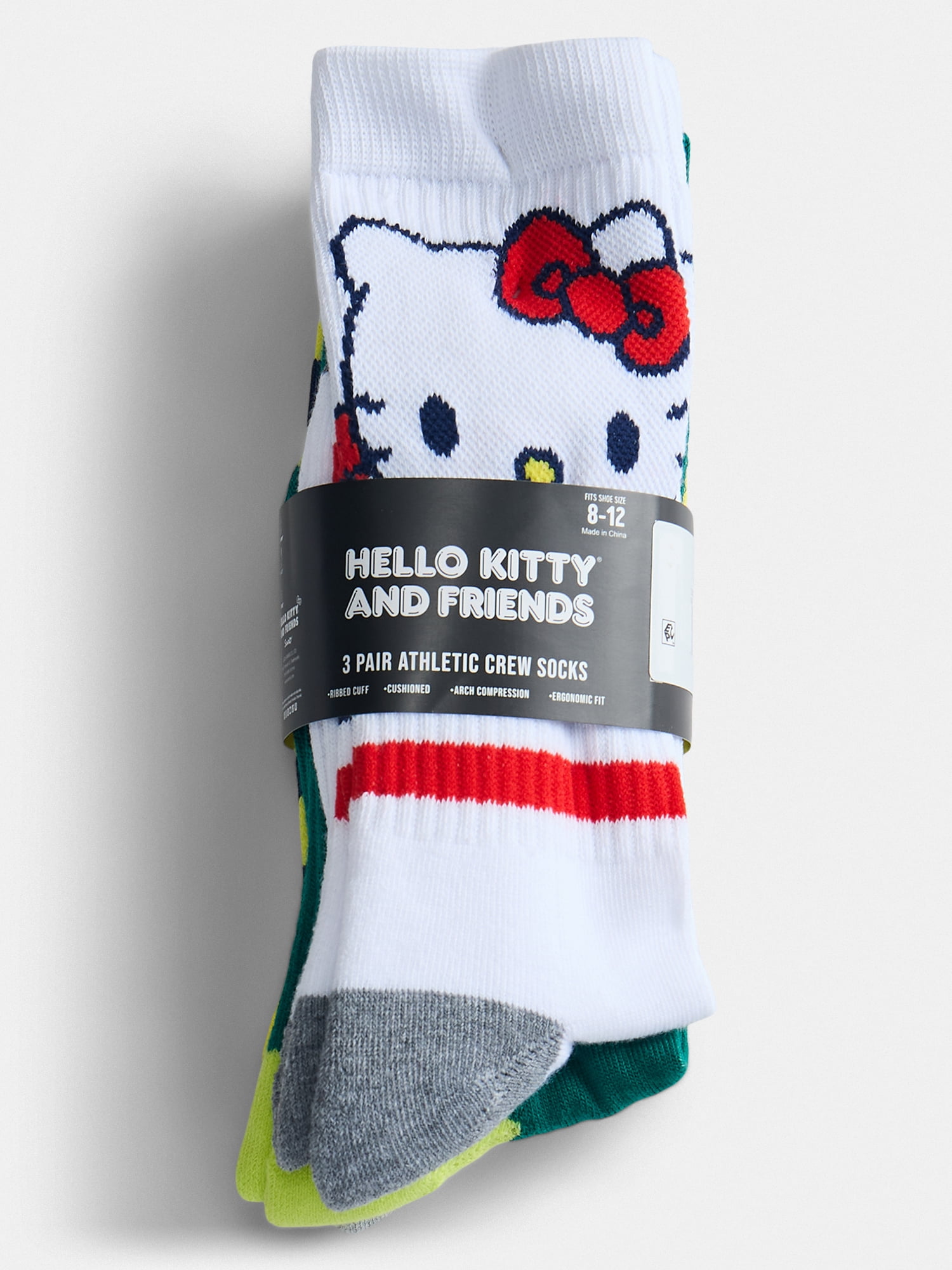 Sanrio Men's Hello Kitty Socks, 3-Pack, Shoe Sizes 10-13