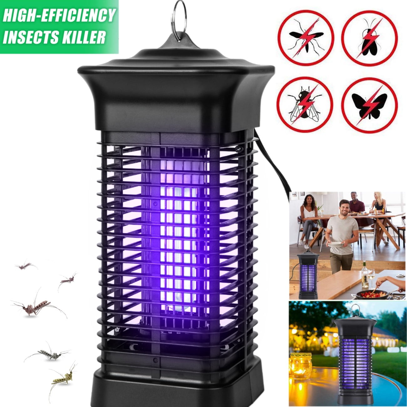 4000V Bug Zapper Electronic Mosquito Killer, Indoor Outdoor Flying Insect Mosquito Killer, Safe And Silent