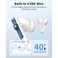 thumbnail image 3 of Wireless Earbuds, Bluetooth 5.4 Headphones with 50H Playback, Deep Bass Stereo Ear Buds Clear Calls with LED Power Display, IPX7 Waterproof, in-Ear Earphones with Mic for Phone/Android/iPad, White, 3 of 14