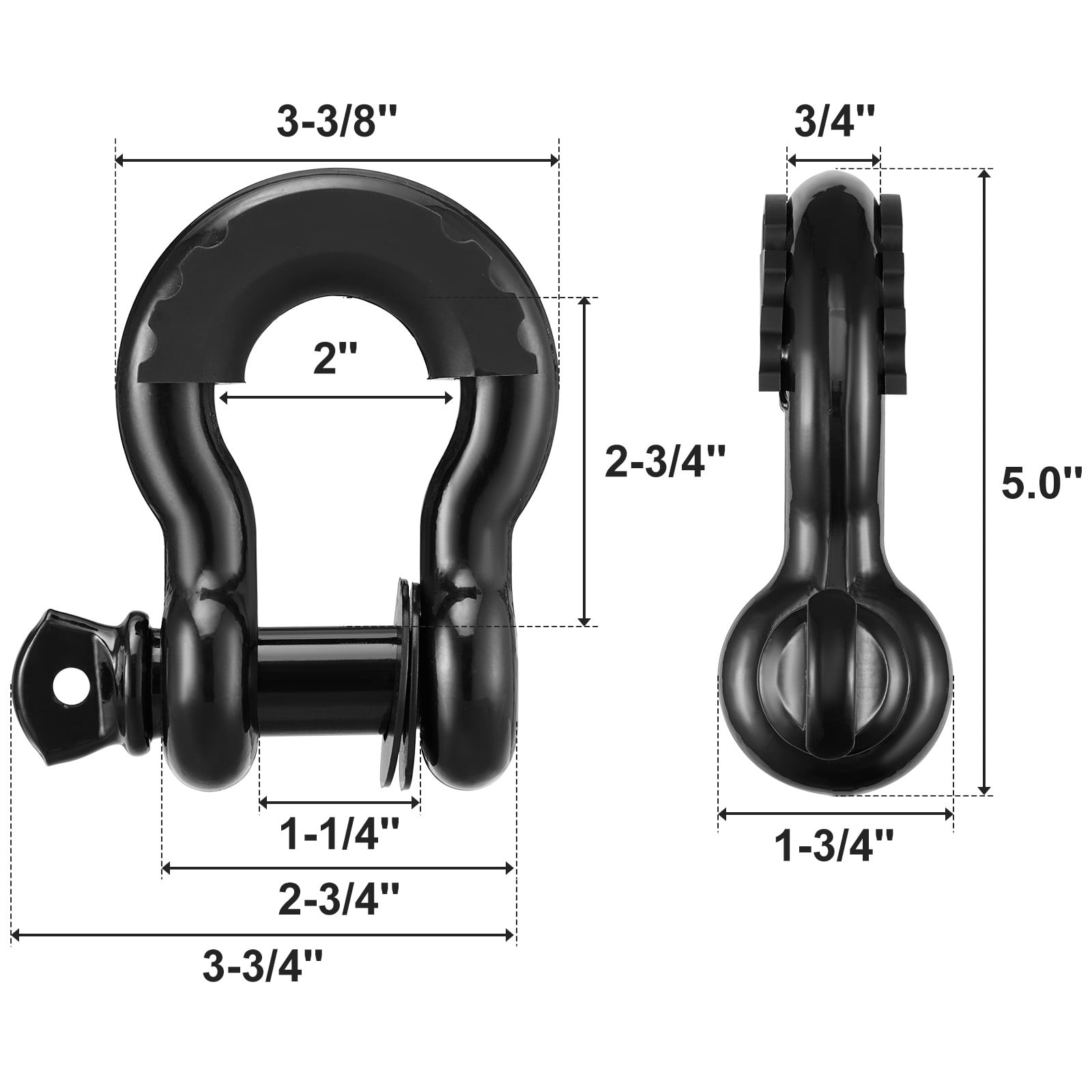 KFFKFF Off-Road Recovery Kit, 3" x 30' Tow Straps Heavy Duty with Hooks 30,000 lbs Winch Strap Kit, 44092 lbs D-Ring Shackles, Shackle Receiver