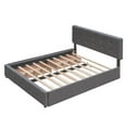 thumbnail image 5 of Modern Upholstered Platform Bed with 2 Storage Drawers and Twin XL Trundle, Queen Size Linen Fabric Bed Frame with Headboard, No Box Spring Needed, Dark Gray, 5 of 9