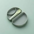 thumbnail image 4 of Silicone Travel Portable Children's Plate Suction Bottom-Sage Green, 4 of 9