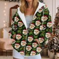 thumbnail image 2 of idosla Christmas Hoodies for Women Snowman Snowflake Zip Zipper Up Pocket Drawstring 2025 Xmas Holiday Hoodie (Dark Green, M), 2 of 9