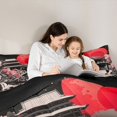 thumbnail image 4 of Manfei Stylized Temple Twin Comforter Sets for Girls Women, Red Moon Bridge Bedding Set, Black Pink, Black Reversible 2 Pieces, 1 Comforter and 1 Pillowcase, 4 of 6