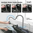 thumbnail image 2 of 33″×22″ Stainless Steel Single Bowl Kitchen Sink, Black Waterfall Workstation with Flying-Rain Faucet, Sprayhead, Cup Washer, 1 pack, SS-BL06-332212, 2 of 18