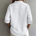thumbnail image 7 of TGSLY Half Button Down Linen Tops for Women Lightweight Thin Collared Roll Long Sleeve Shirts Loose Fit Dressy Casual Solid Color Blouses XL, 7 of 7