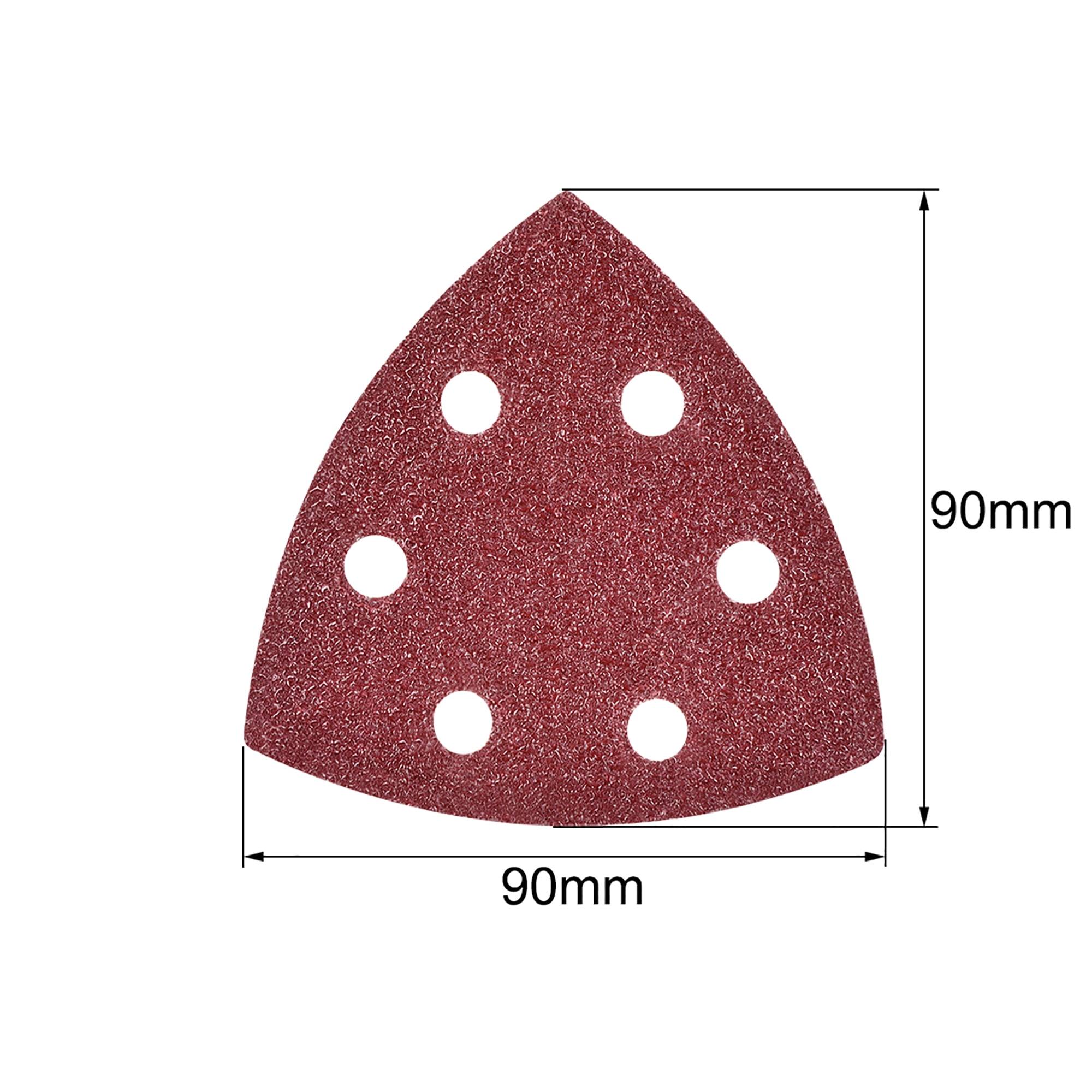 uxcell 25pcs Triangle Detail Sander Sandpaper Sanding Paper Sander Pads Sheet Assorted 6 Hole 80/180/400/1000/2000 Grits 